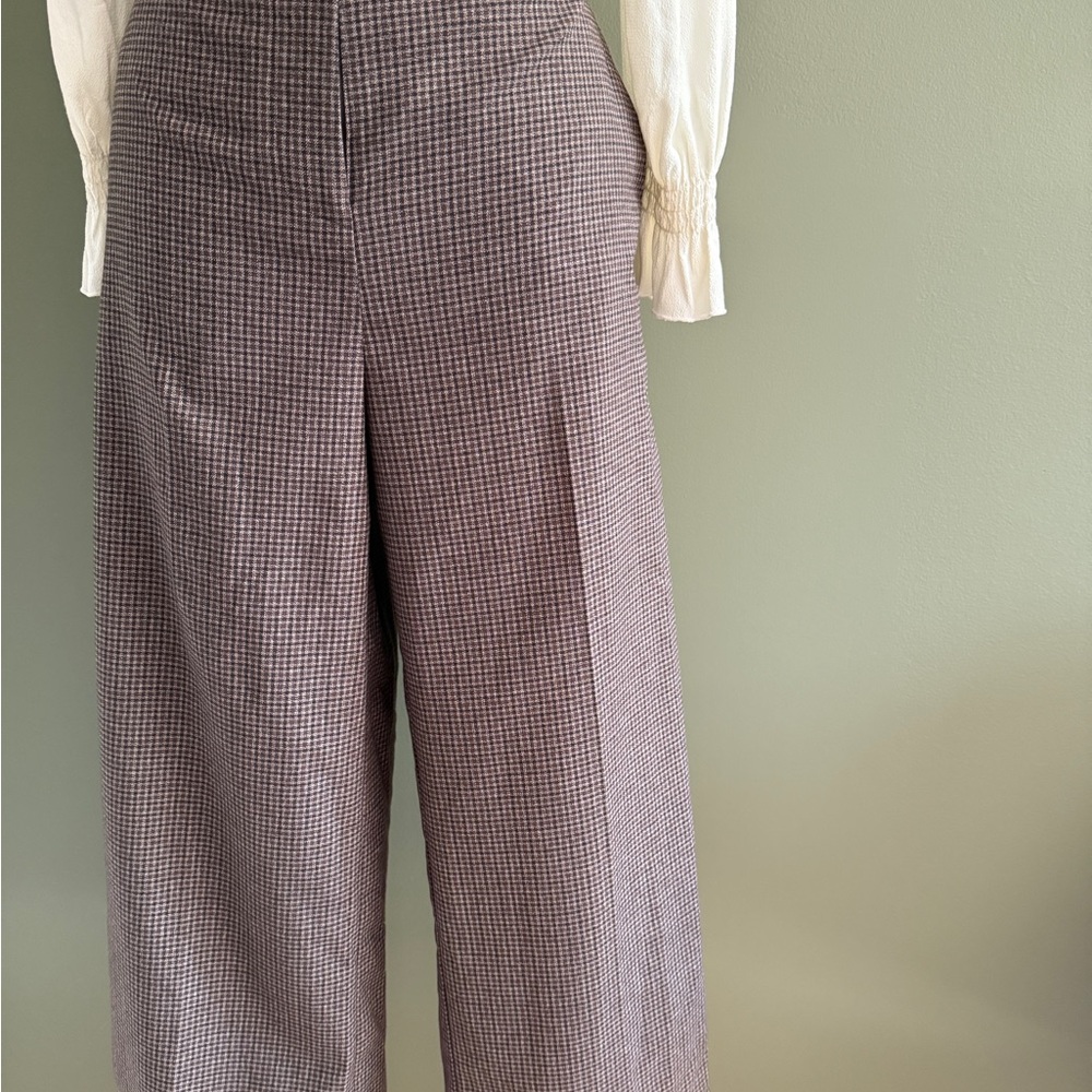 Classic Checkered Wide-Leg Culottes